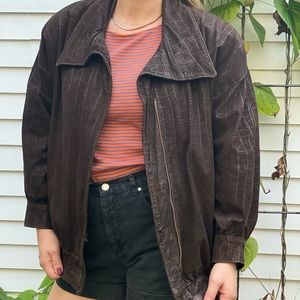 • v i n t a g e • chocolate leather jacket